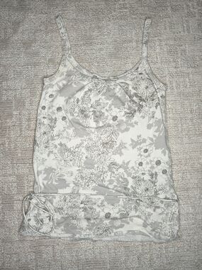 VTG Y2K Abercrombie & Fitch Babydoll Tank Top Womens Small S Floral Made in USA